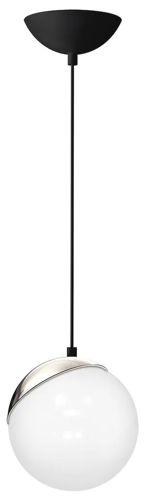 Závesné svietidlo Sfera, 1x biele sklenené tienidlo, b/ch