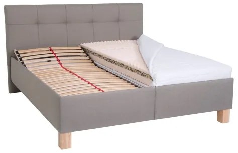Čalúnená posteľ s matracom a úložným priestorom MARIA 180x200 cm taupe