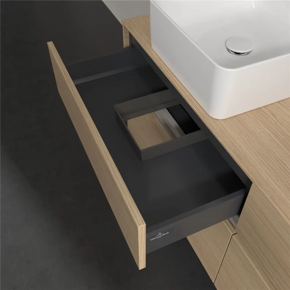 VILLEROY &amp; BOCH Collaro závesná skrinka pod dve umývadlá na dosku, 4 zásuvky, 1400 x 500 x 548 mm, Nordic Oak, C04800VJ