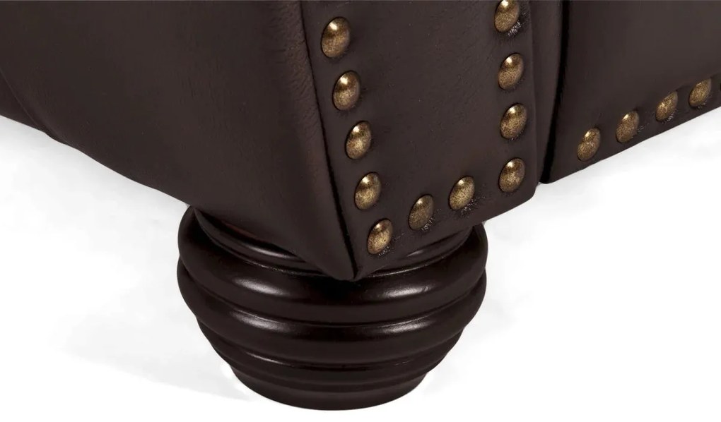 furniture-nabytek.cz - Pohovka Chesterfield Hereford 2-místná z pravé kůže, hnědá
