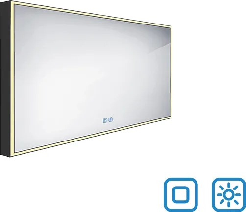 Nimco Čierne LED zrkadlo 1200x700 s dvoma dotykovými senzormi - ZPC 13006VX-90