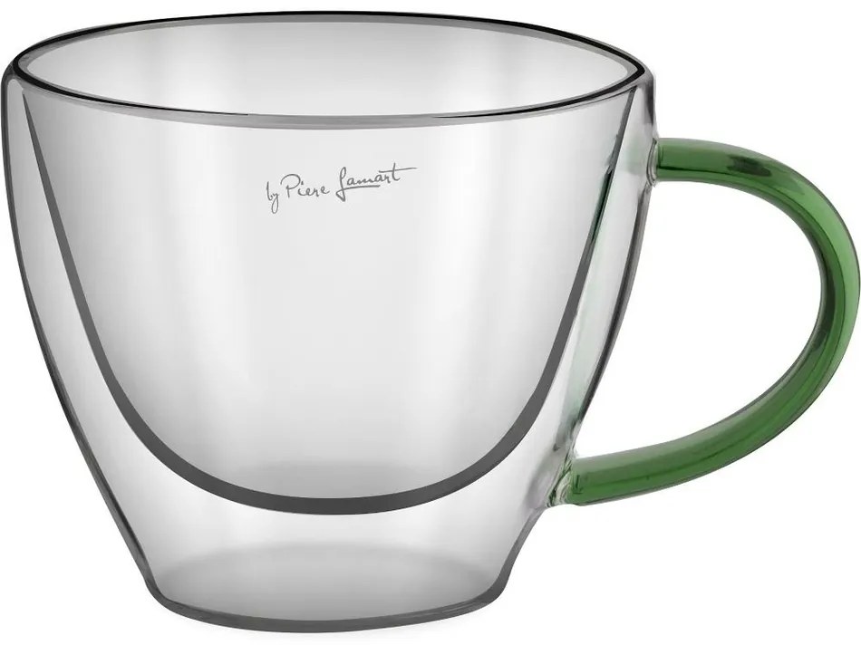 Lamart LT9115 2-dielna súprava pohárov na cappuccino Vaso, 190 ml, zelená