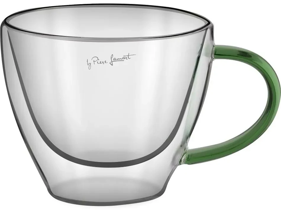 Lamart LT9115 2-dielna súprava pohárov na cappuccino Vaso, 190 ml, zelená