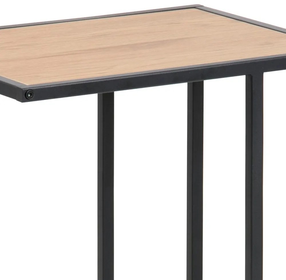 Actona Odkladací stolík Seaford - dub divoký / čierna
