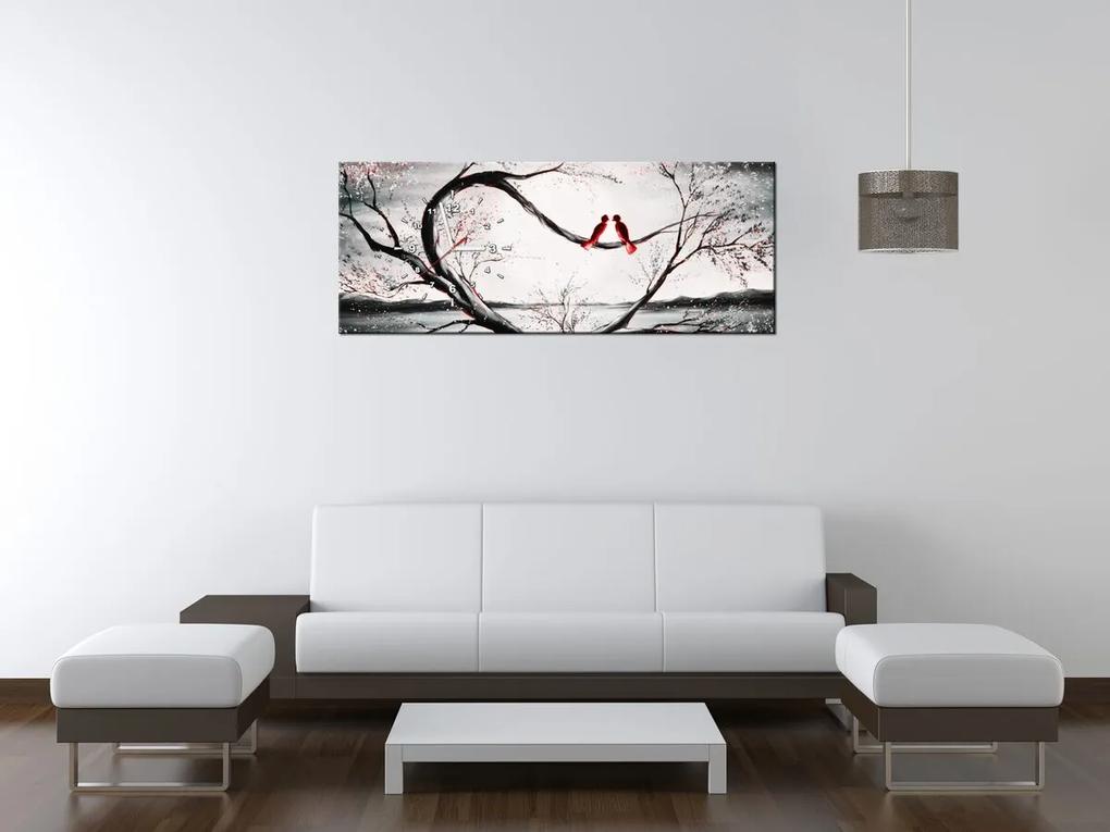 Gario Obraz s hodinami Vtáčia láska Rozmery: 40 x 40 cm