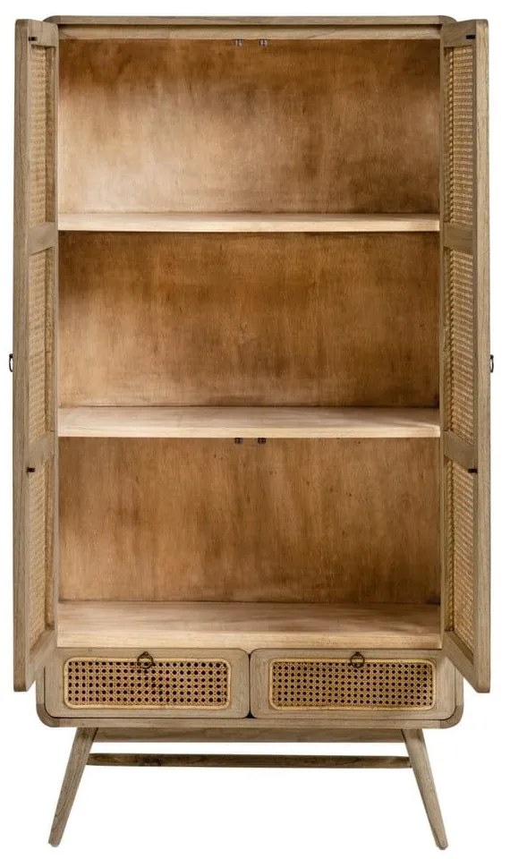 Šatníková skriňa z masívu mindi v prírodnej farbe 90x175 cm Nalu – Kave Home