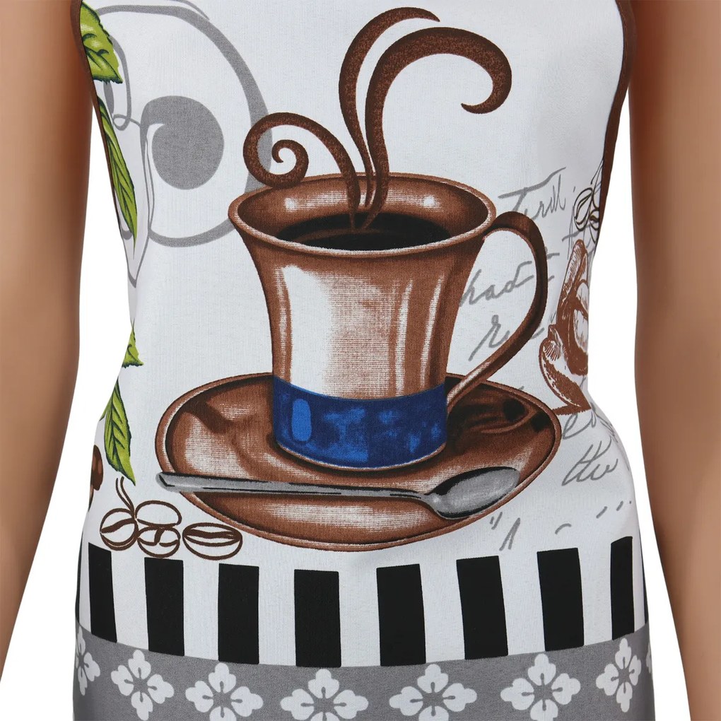 Kuchynská zásterka ROASTED COFFEE, sivá