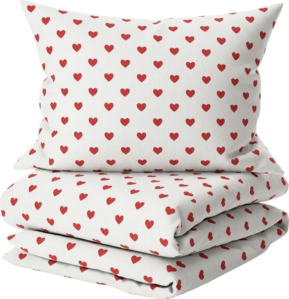 Bavlnené obliečky HEART CHARM biele, 100% bavlna Rozmer obliečky: 70 x 90 cm | 140 x 200 cm