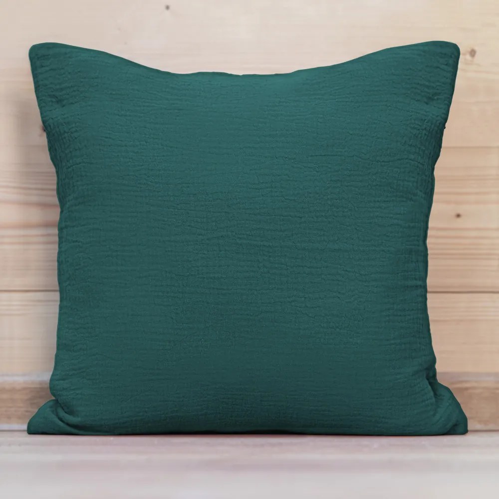 Biante Mušelínová obliečka na vankúš MSN-043 Tmavá petrolejovo zelená 50 x 70 cm