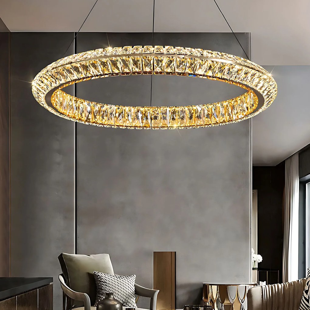 Toolight Toolight, LED stropné svietidlo 80cm, 45W, 4000 K, APP1769-CP, zlatá, OSW-04347