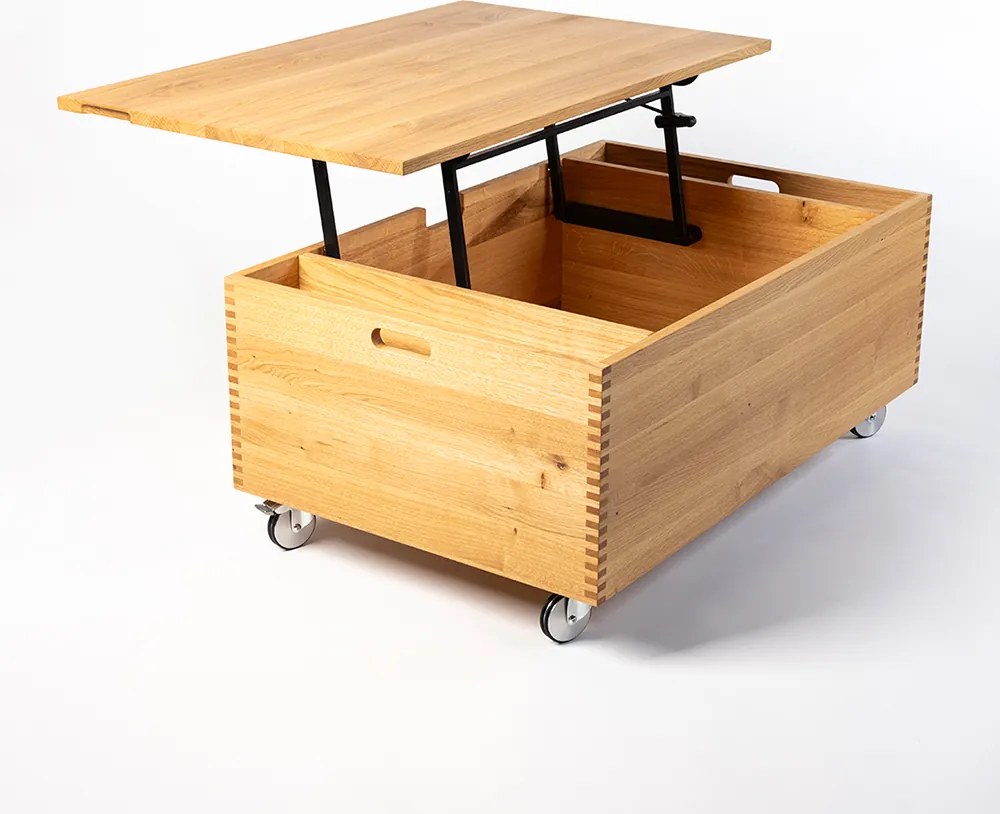 Drevený konferenčný stolík HOOK, 100x64x45 cm Dub