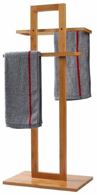 Tutumi, kúpeľňový bambusový vešiak na uteráky 392590, hnedá, HOM-10000