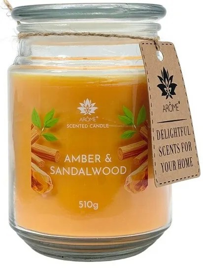 Arome Sviečka 510 g, v skle, Amber & Sandalwood