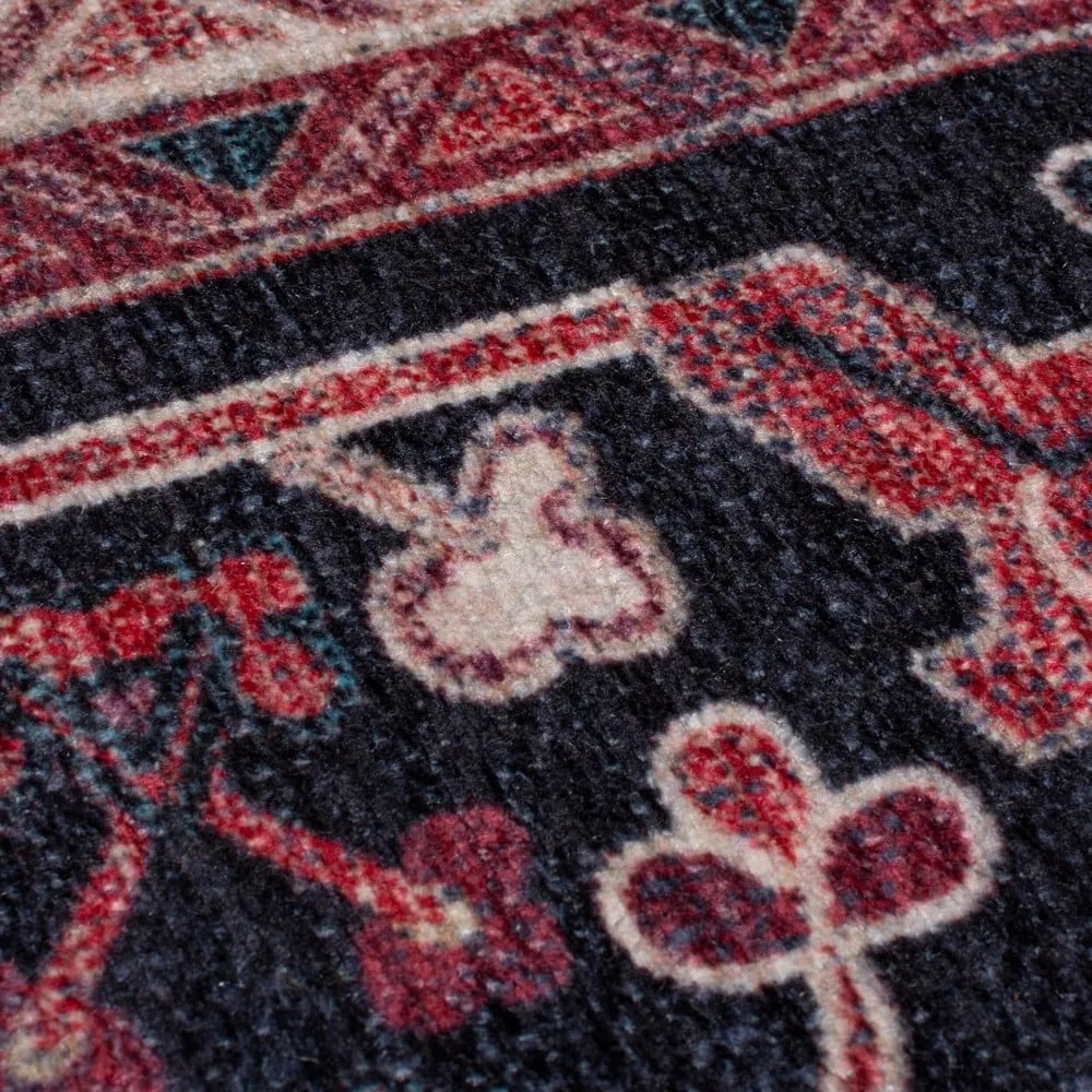 Vínovočervený umývateľný behúň s prímesou recyklovaných vlákien 60x230 cm Windsor – Flair Rugs
