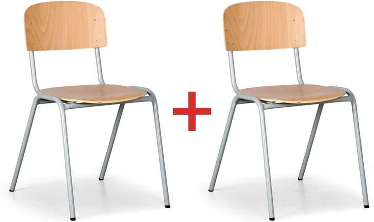 Drevená jedálenská stolička s kovovou konštrukciou, 1+1 ZADARMO | BIANO