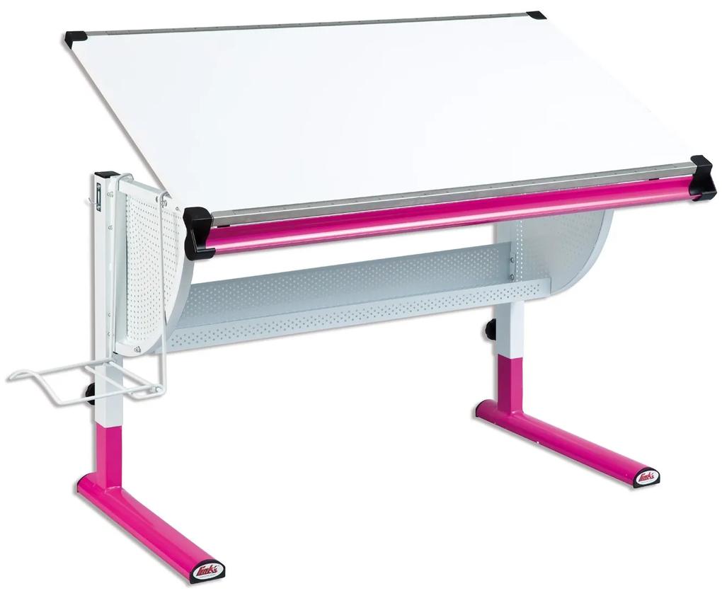 Inter Link Detský rastúci písací stôl Matts (biela/ružová), biela/ružová (100205228)