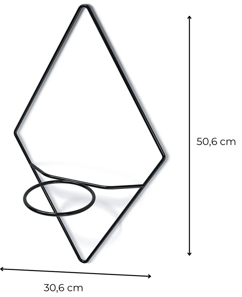 Nástenný stojan na kvety SHOWY HANGERER III čierny