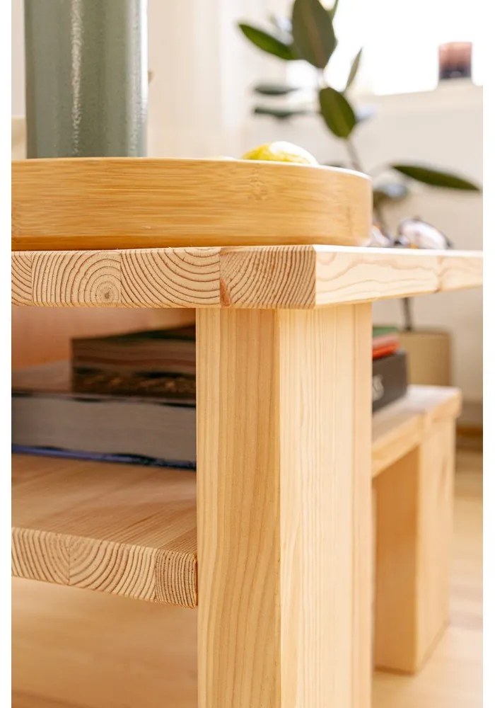 Konferenčný stolík z borovicového dreva v prírodnej farbe 45x68 cm Japan – Karup Design