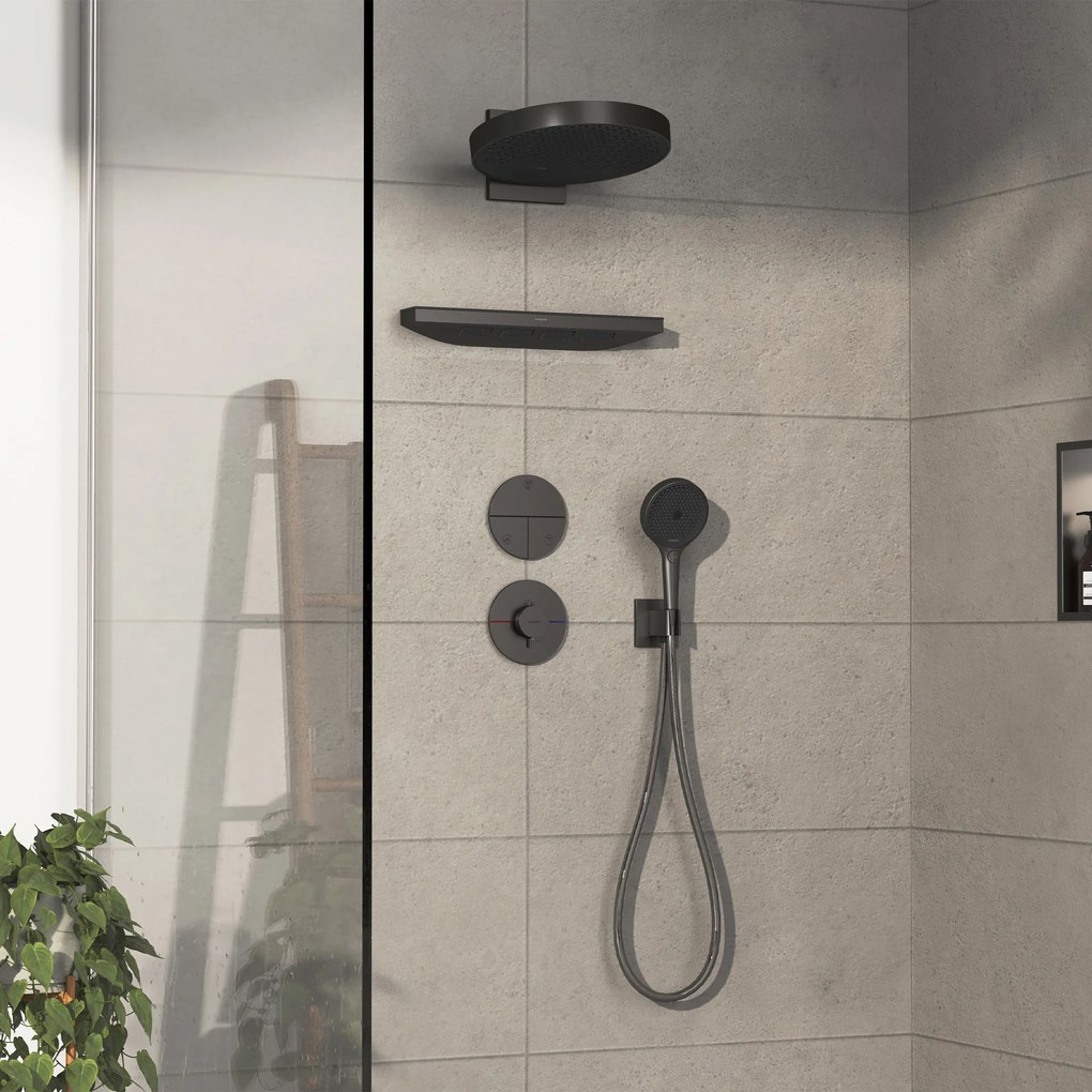 Hansgrohe ShowerSelect Comfort S, termostat pod omietku, kartáčovaný čierny chróm, HAN-15559340
