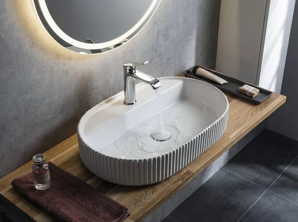 Isvea Isvea, SINTESI keramické umývadlo na dosku, 60x40cm, biela, 10SI65060