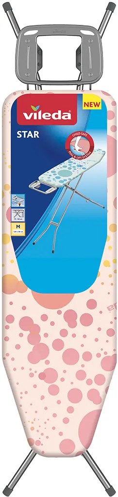 VILEDA Star žehliaca doska 120 × 38 cm ružové 163324