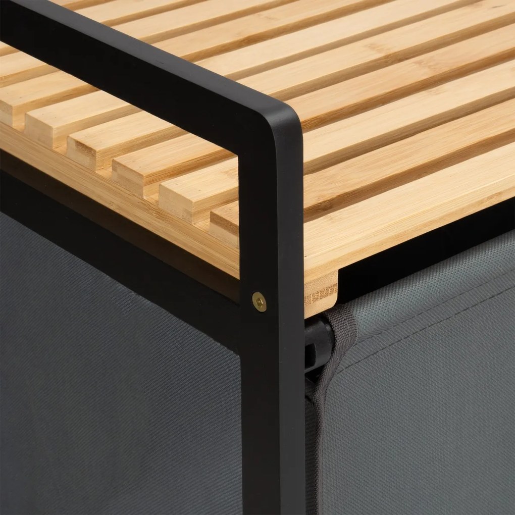 Bambusový kôš na bielizeň Hanoi šedo-hnedý