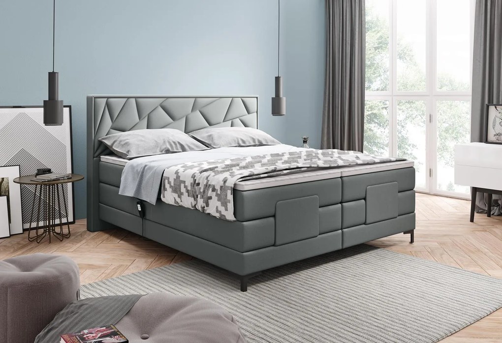 Kvalitná box spring posteľ Hermes 180x200 s výberom poťahu! WSL: Potah Eko-kůže Madryt 124 hnědá