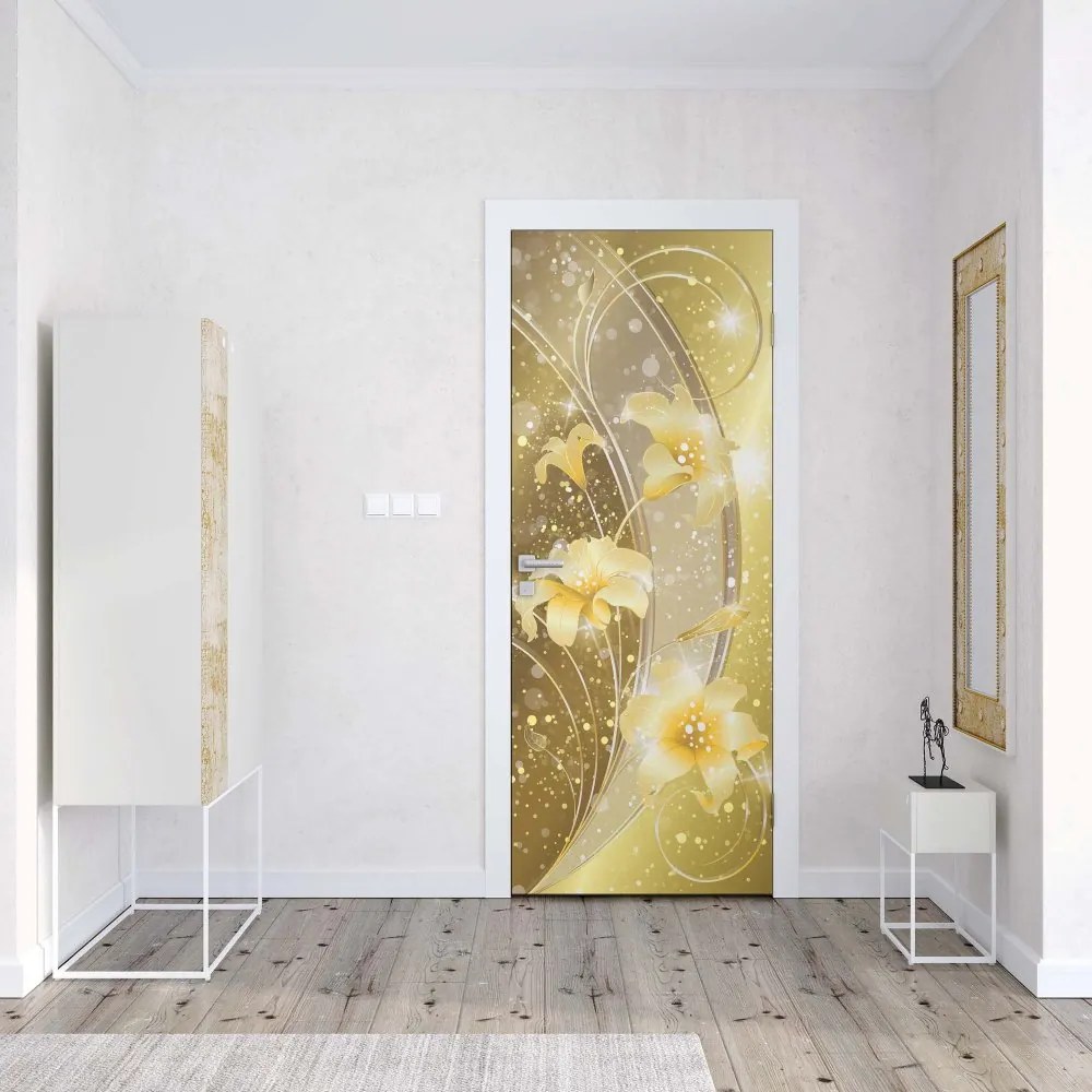 GLIX Fototapeta na dvere - Ornamental Floral Design Gold