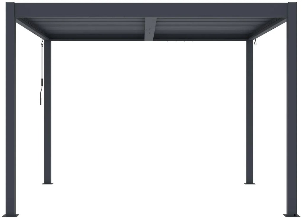 Hliníková bioklimatická pergola s lamelami BestBerg BBP-9G / 3 x 3 m / sivá