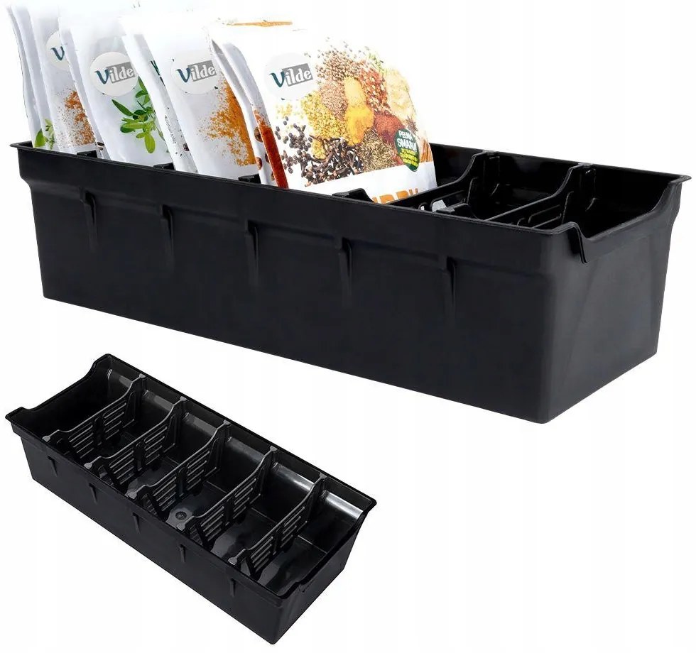 VILDE Organizér na korenie vrecúškach, zásobník, BLACK ANNA