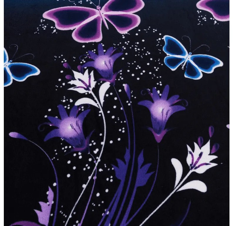 Obliečka mikroplyš VIOLET BUTTERFLY 160x200 cm tmavomodré