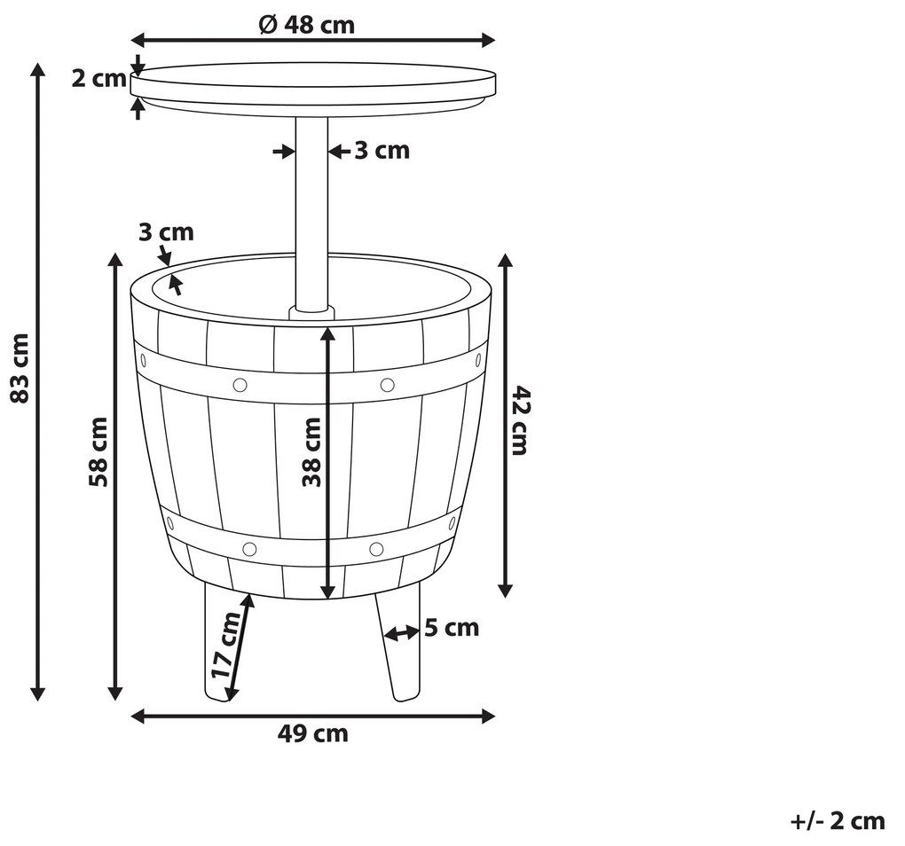 Chladiaci barový stolík ⌀ 48 cm sivý SILG Beliani