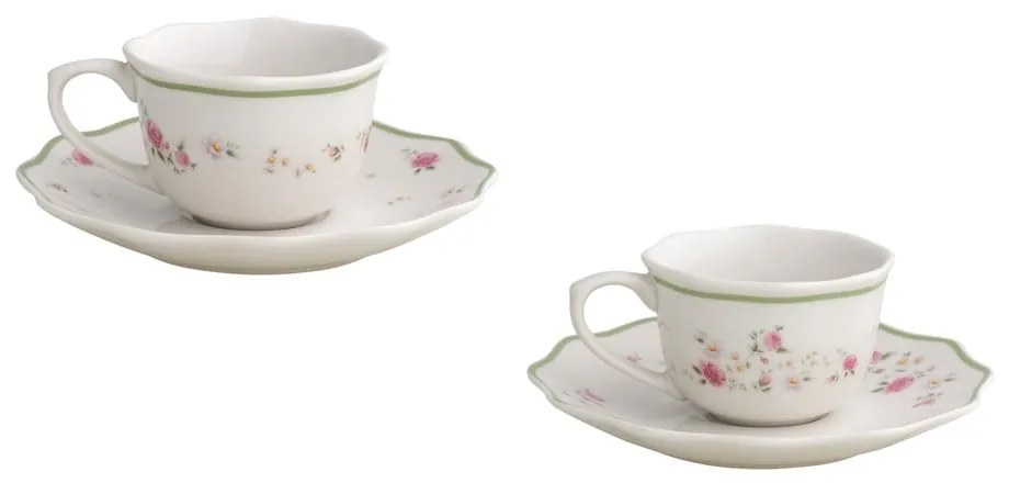 Biele porcelánové šálky v súprave 2 ks na espresso 90 ml Nonna Rosa – Brandani