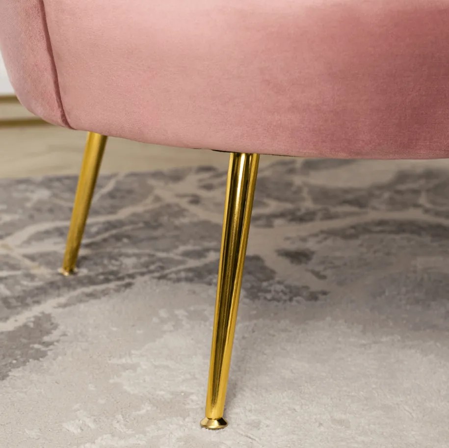 Vintino zamatová sedačka ZORAYA ružová