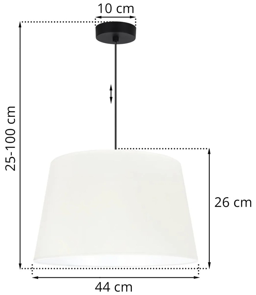 Závesné svietidlo Gaja, 1x krémové textilné tienidlo, (fi 44cm), b