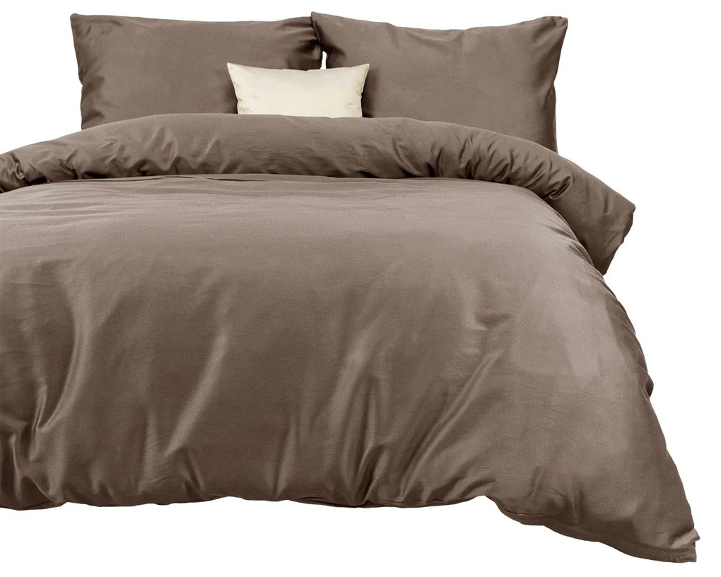 Darymex SATÉNOVÉ OBLIEČKY SATINLOVE CLASSIC 200X220 CM, 2KS 70X80 CM TMAVOBÉŽOVÉ