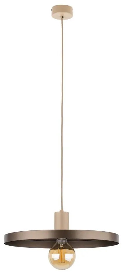 Luster na lanku SILA 1xE27/15W/230V pr. 40 cm hnedá/béžová