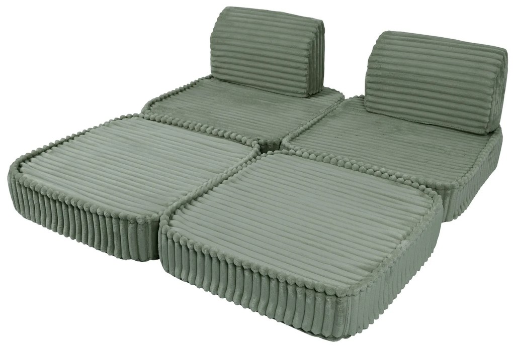 MeowBaby® Churros detská pohovka Basic, Olive Sage Green