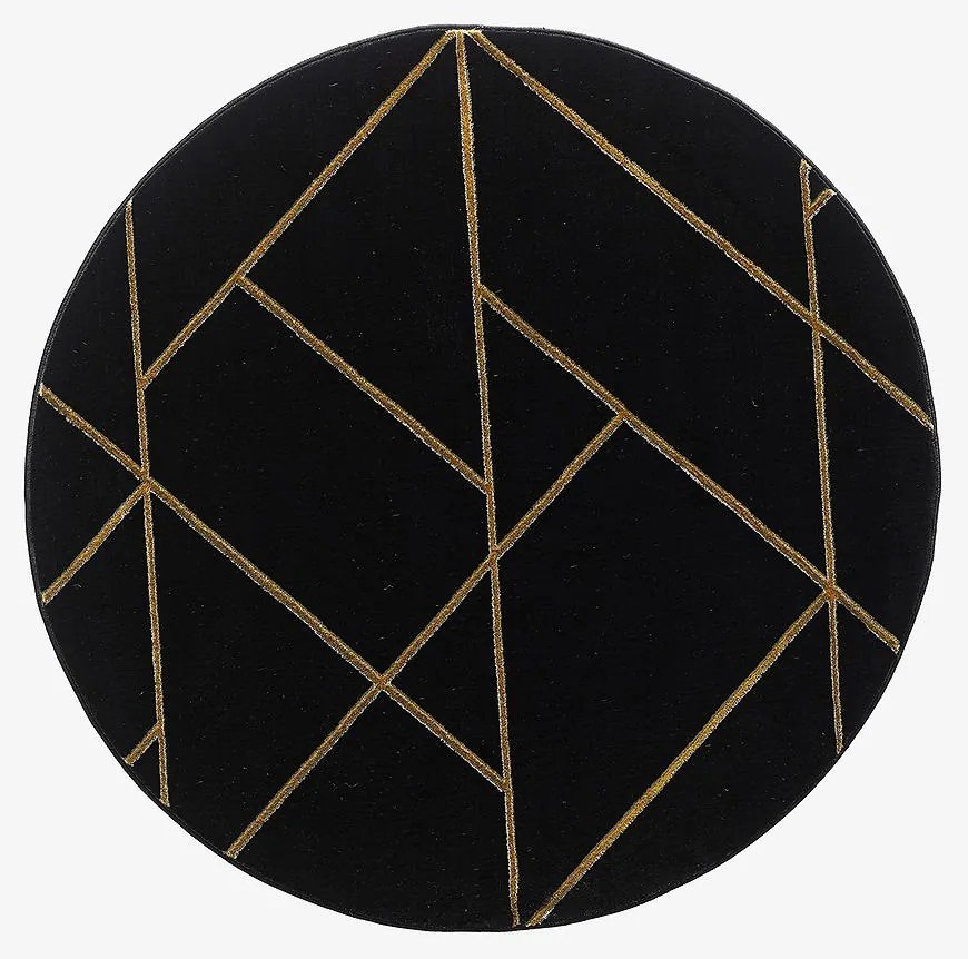 Koberec Diamond 1,6/1,6 B0052 čierna/zlatá