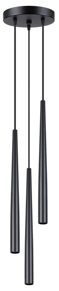 Závesné svietidlo Bliss, 3x čierne kovové tienidlo, o