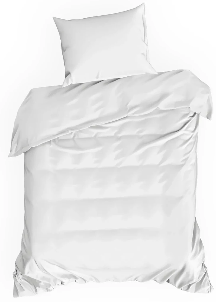 SATÉNOVÉ OBLIEČKY DINA 200X220 CM, 2KS 70X80 CM BIELE