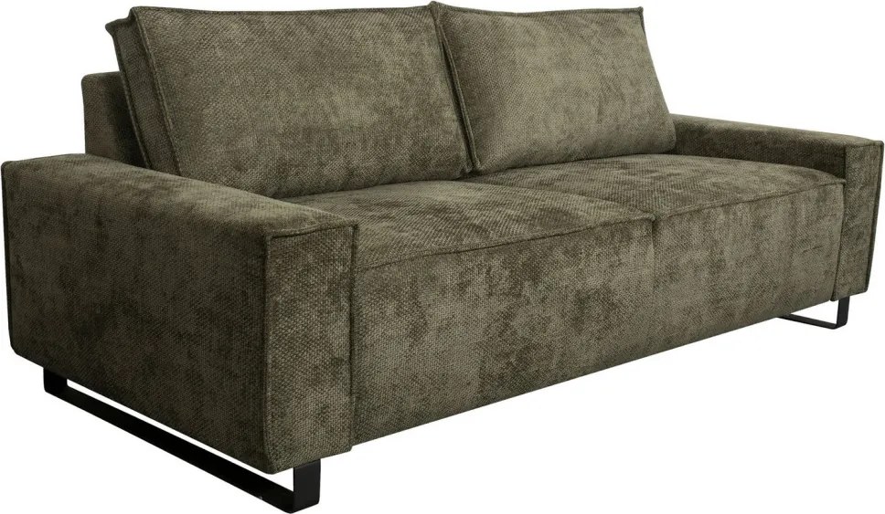 Trojmiestna pohovka Cassino, olivovo zelená tkanina