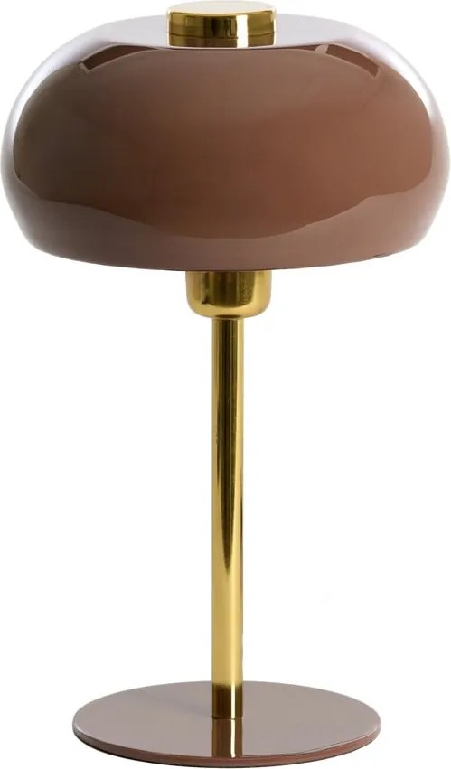 Hnedá stolová lampa s kovovým tienidlom (výška 34 cm) Surin – Light &amp; Living