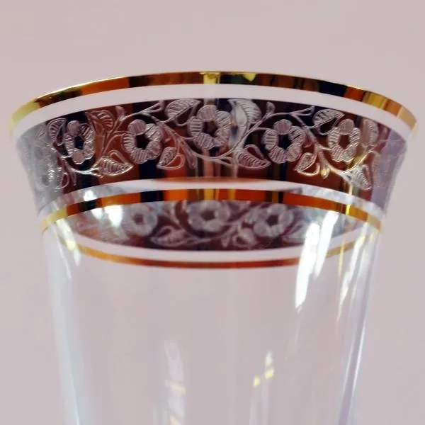 BOHEMIA ANGELA ZLATO-PLATINOVÝ POHÁR 185 ML SADA 6 KS