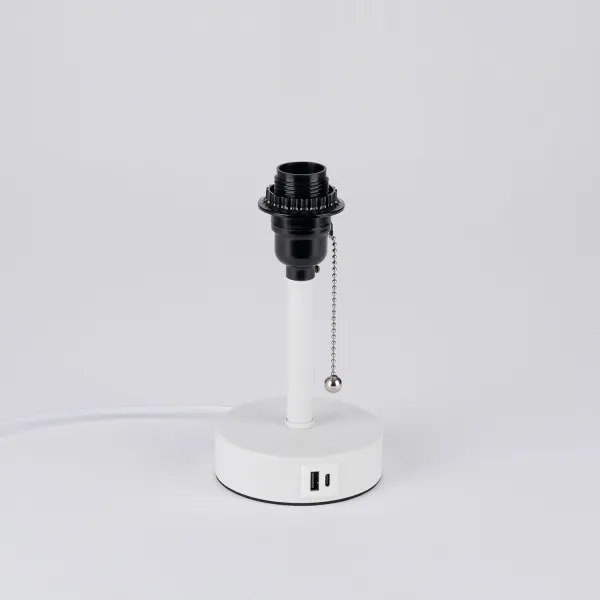 Brilagi - Stolná lampa s USB portom TABLON 1xE27/25W/230V biela/krémová