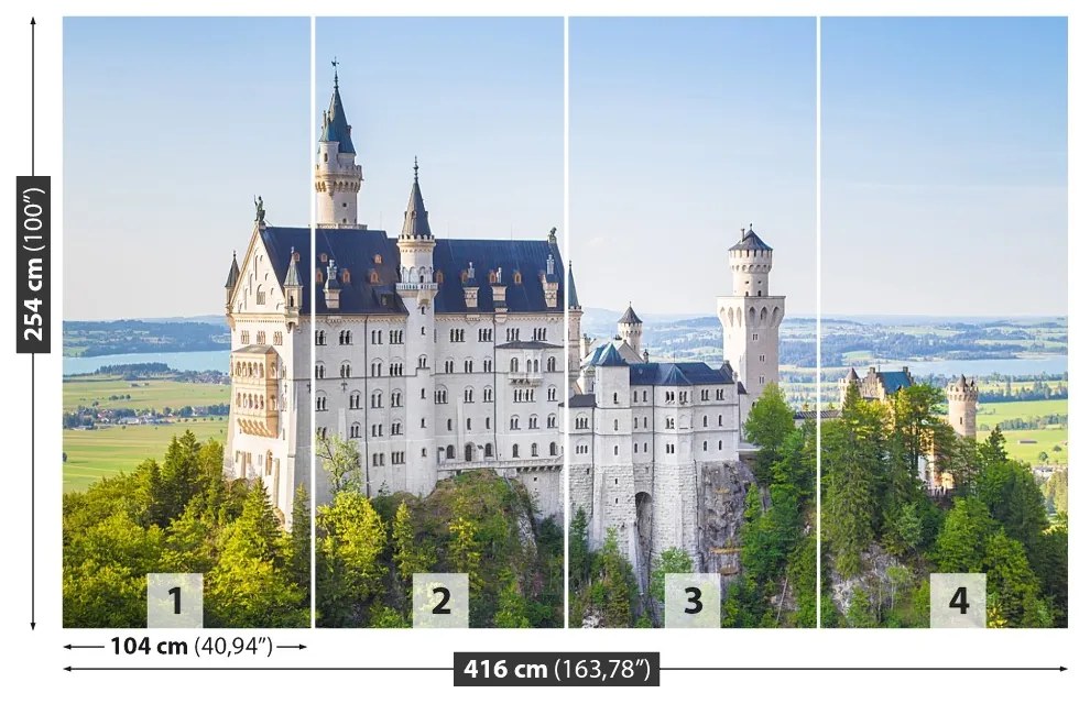 Fototapeta Vliesová Neuschwanstein 250x104 cm