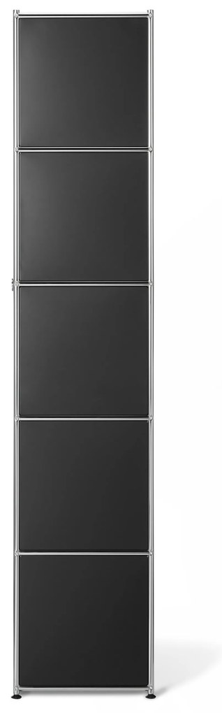 Vysoký kovový regál »CN3« s výklopnou priehradkou, čierny