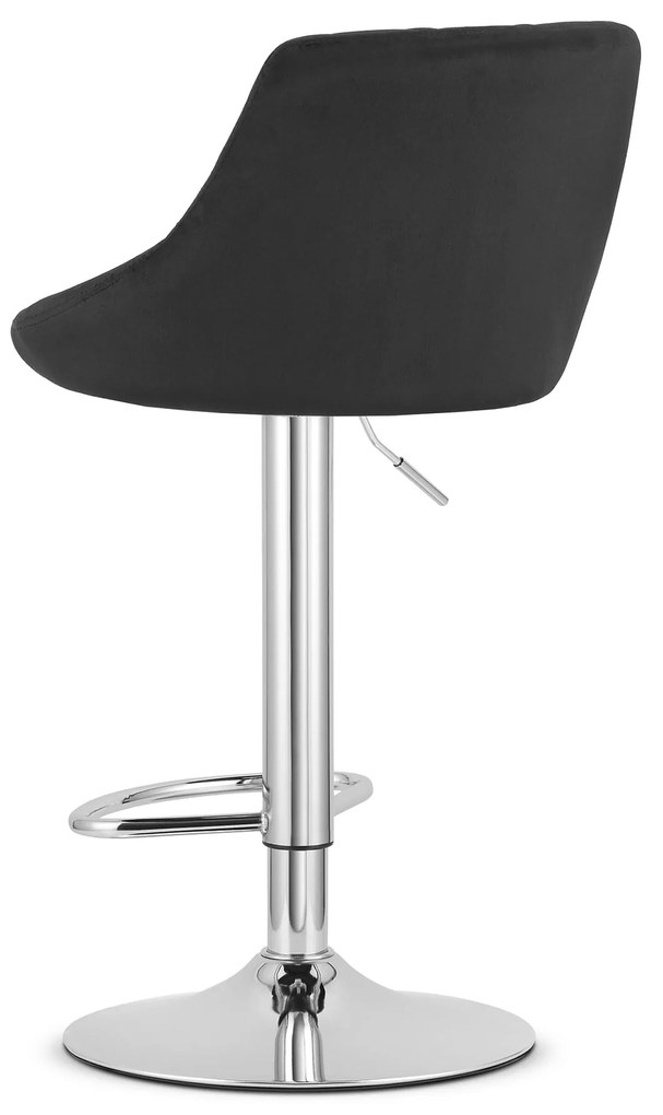 Barová stolička KAST - čierny zamat / chromovaný základ