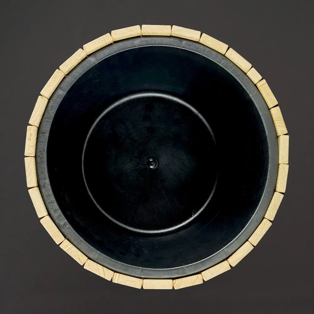 AMADEA Drevený dizajnový obal s plastovou nádobou vo vnútri, 54x54x30 cm