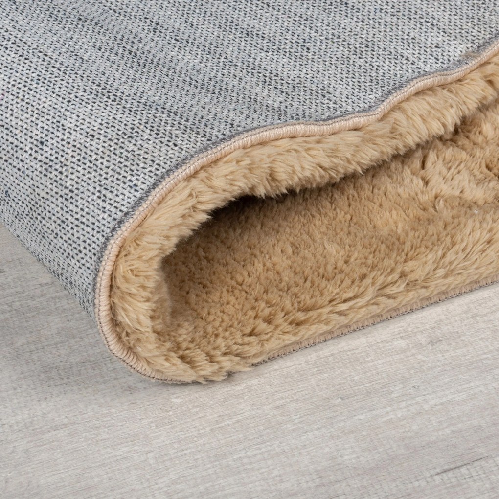 Kusový koberec Faroe Faux Fur Natural, 160x230, hnedá, obývacia izba, Flair Rugs